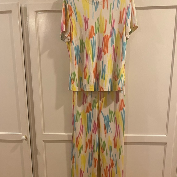 True vintage 1996 Gianni Versace pant-set “neon highlighter scribble” size 8/42 - Picture 3 of 11